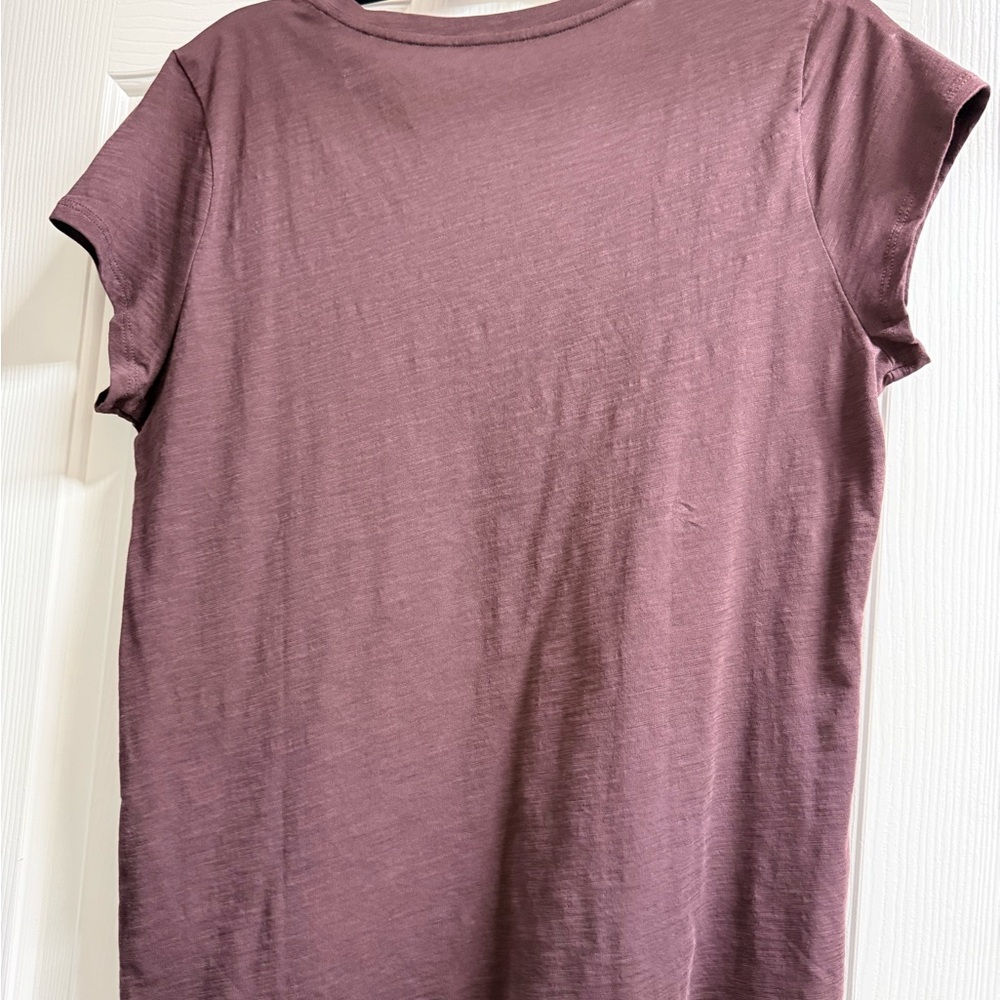 Garnet Hill Short Sleeve V-Neck Tee - chocolate - Picture 3 of 5